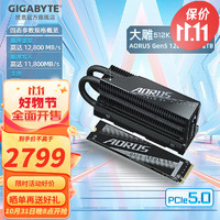技嘉PCIE4.0 NVMe SSD M.2台式机笔记本电脑pcie5.0固态硬盘PS5扩容 大雕2TB【PCIE5.0读12800写11800