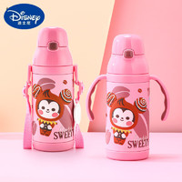 迪士尼（Disney）儿童保温杯带吸管宝宝吸管杯婴儿喝水杯学饮杯水瓶幼儿园 3596粉色甜甜圈