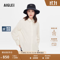 AIGLE艾高20户外DFT速干吸湿排汗长袖衬衫女士上衣 粉白色 AN876 38(165/88A)