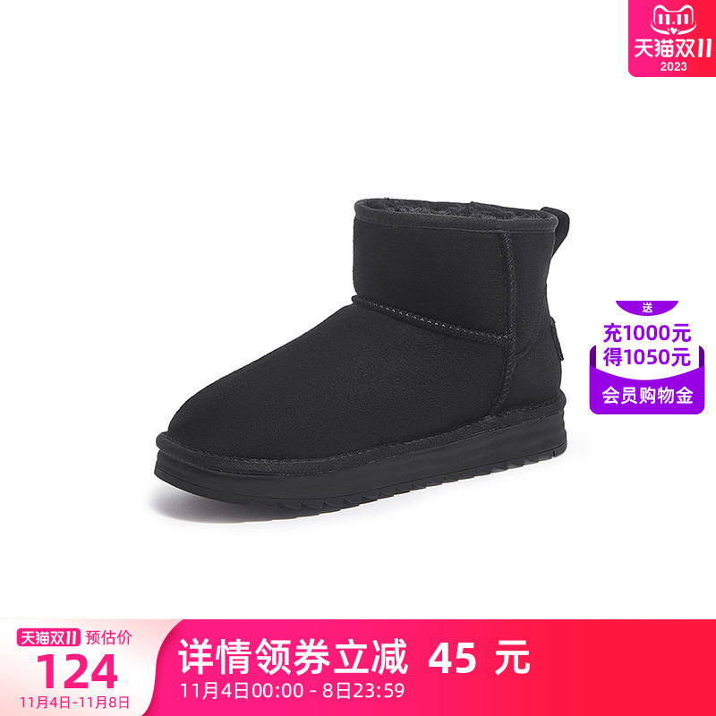 CAMEL 骆驼 女鞋2023冬季新款加绒保暖时尚雪地靴加厚棉鞋休闲短靴女