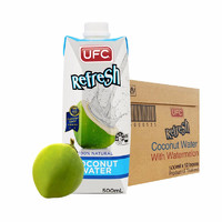 UFC 椰子水泰国原装进口UFC果汁100%纯椰子汁饮料500ml*12瓶/整箱原味