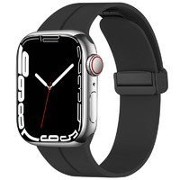 Damon Light 適用于Apple watch系列硅膠磁吸折疊扣表帶可調節 硅膠磁吸折疊扣表帶