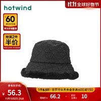 热风冬季女士绗缝拼接盆帽 01黑色 F
