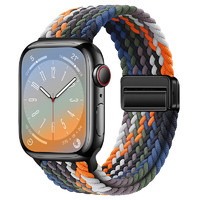 Damon Light 適用于Apple watch系列織磁吸可調節表帶Ultra/8/se創意透氣金屬扣回環表帶