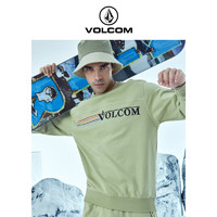 VOLCOM 钻石男装户外品牌罗纹拼接印花卫衣2023新款秋季长袖套头衫