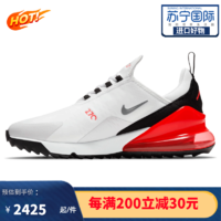 NIKE 耐克 AirMax270G氣墊緩震新款男士高爾夫球鞋運動鞋 白紅CK6483-103 42.5碼/US9