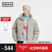 英克斯（inxx）Standby 时尚潮牌异质拼接羽绒服短外套XMD4151733 灰色 S