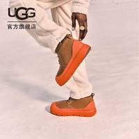 UGG男女同款休闲舒适平底系带防水混合款短靴1143991 CTON  栗色/橘色 37