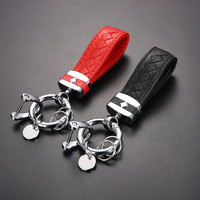 AiKeSi 艾可斯 汽车羊皮编织钥匙扣男女情侣真皮钥匙链高档个性创意挂件车钥匙扣