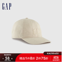 Gap男童秋季2023LOGO纯棉运动棒球帽774961儿童装休闲帽 卡其色 L/XL
