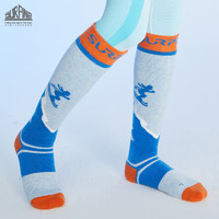SURPINE 松野湃 儿童滑雪袜吸湿保暖童趣羊毛长筒户外运动袜长袜子