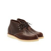 RED WING 红翼 3141 男士棕色短款系带靴工装短靴