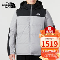 The North Face北面羽绒服男装秋冬防风防寒550蓬保暖拼色鹅绒羽绒夹克外套 A91/灰色 L