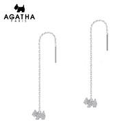 AGATHA 瑷嘉莎925银耳环女小狗耳线设计感高级气质