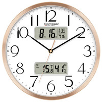 康巴丝（Compas）挂钟 创意万年历石英钟表挂墙客厅时钟日历挂表 C3263-2 金色