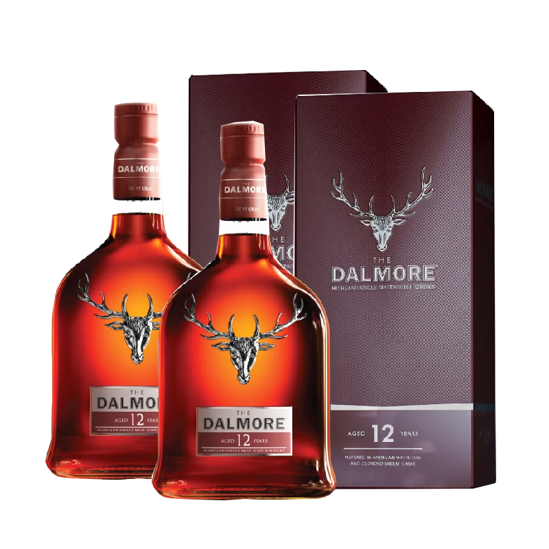 THE DALMORE 大摩 DALMORE/大摩12年单一麦芽苏格兰威士忌700ml*2瓶