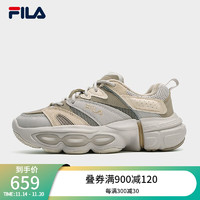 FILA 斐乐 女鞋ET WE复古运动鞋2023冬加绒异行鞋休闲鞋老爹鞋 银云灰/夏威夷果黄-SM 36