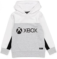 XBOX 男孩和女孩连帽衫 | 儿童白灰色游戏机标志连帽运动衫 | 儿童游戏玩家夹克服装商品