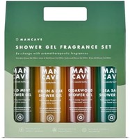ManCave 男士沐浴露礼品套装，包含 4 x 500 毫升天然无硫酸盐沐浴露：野薄荷、柠檬和橡木、雪松和海盐香味