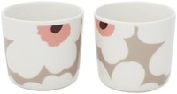 marimekko Unikko 拿铁马克杯 2022FALL 一对 咖啡杯 71833 183 粘土/白粘土/白色