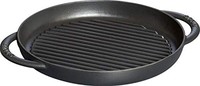 staub 琺寶 圓形烤盤 啞光黑色搪瓷(26cm，適用于電磁爐)，黑色
