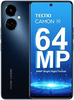 傳音 TECNO Mobile CAMON 19 智能手機(Android,雙 SIM 卡,1080 x 2460 6+128 GB 內存,65 分鐘 充電)黑色