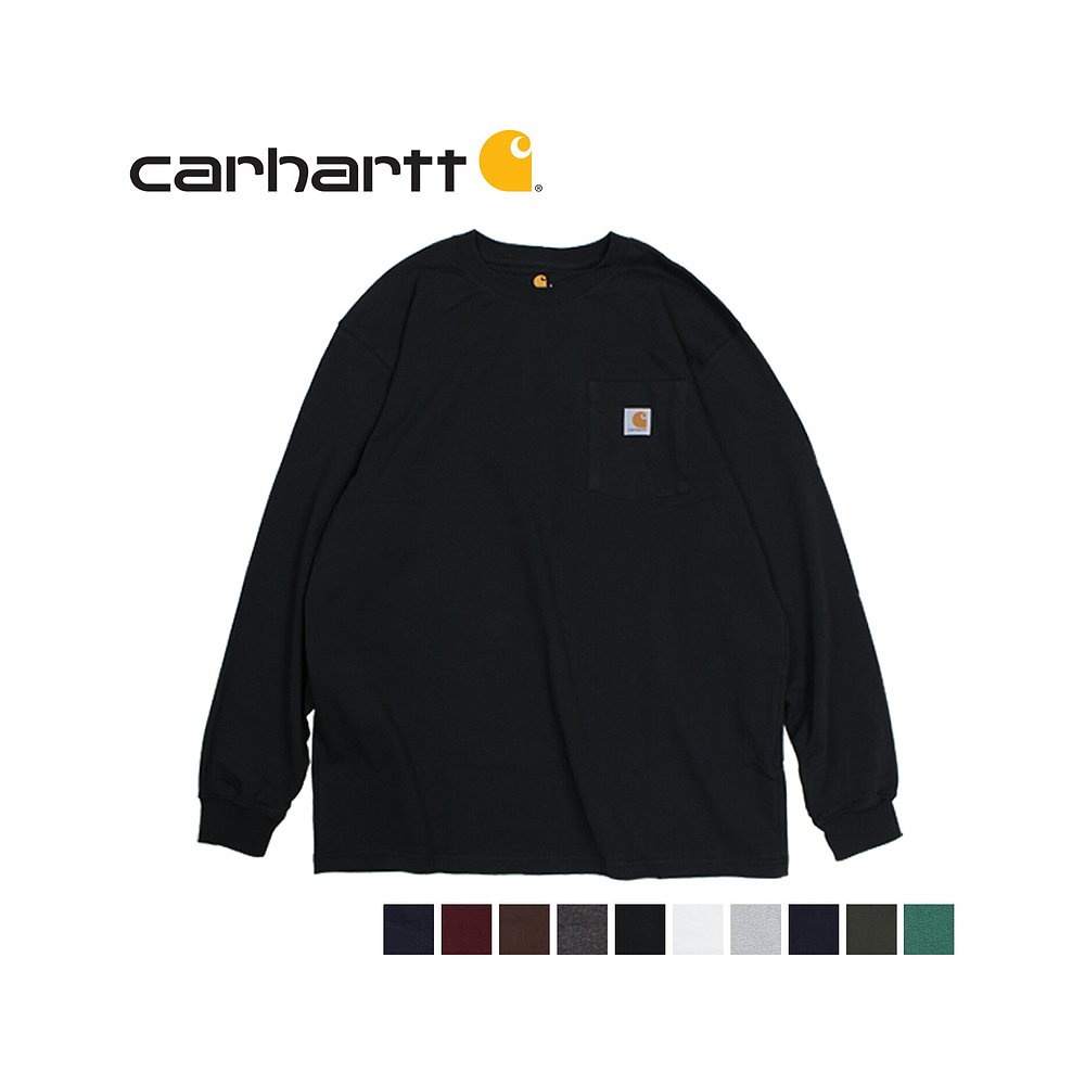 carhartt 长袖T恤运动衬衫日常休闲服圆领K126