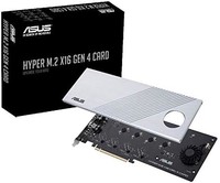 ASUS 華碩 Hyper M.2 X16 PCIe 4.0 X4 擴展卡，支持4個NVMe M.2（2242/2260/2280/22110），不高于256Gbps