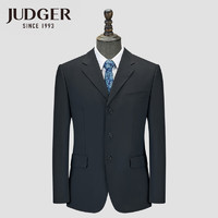 JUDGER 庄吉 正装纯黑色单西服上衣纯羊毛商务职业正装西装宽松大码 黑色后双开叉款 175/100A偏壮版型