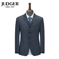 JUDGER 庄吉 商务休闲男士羊毛西服外套上衣时尚宽条纹毛料西装单西 蓝色条纹 170/92A
