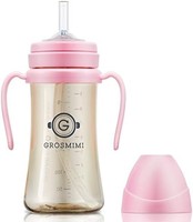 GROSMIMI 格羅咪咪 嬰兒飲具 防濺杯 聚丙烯材質 適用于嬰幼兒 粉色 10 盎司(約283.5 克)