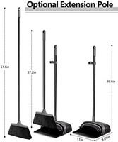 扫帚和尘盘套装,家用扫帚和尘盘套装,带52英寸(约132.1厘米)