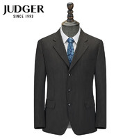 庄吉（Judger）男士纯羊毛西装上衣商务休闲毛料西服条纹宽松外套 深咖条纹 180/104B