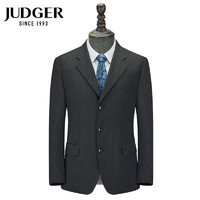 庄吉（Judger）男士纯羊毛西装上衣商务休闲毛料西服条纹宽松外套 深灰条纹 175/100B