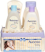 Aveeno 艾惟諾 艾維諾 嬰兒日常洗浴用品禮品套裝,滋養嬰兒和媽媽,4 件套