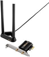 ASUS 华硕 PCE-AXE59BT AXE5400 WiFi 6E PCI-E 适配器(两个外部天线,6GHz 频段,160MHz,蓝牙 5.2