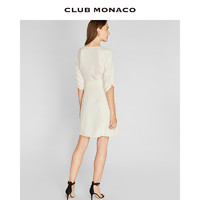 CLUB MONACO 摩纳哥会馆 女装23秋冬新品优雅V领蝴蝶结腰带式淑女风中袖连衣裙