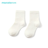 森马（Semir）童装儿童袜子男童女童基础日常百搭纯色透气长袜潮 米白10302 140cm