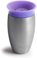 munchkin 满趣健 Miracle 360° 不锈钢饮水杯，防漏，适合12 个月及以上儿童，紫色，296 毫升
