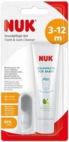 NUK 口腔護理套裝，帶嬰兒牙膏 自然蘋果香蕉味，包括手指牙刷，不含 BPA，不含氟化物，1 件