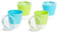 munchkin 满趣健 ® Splash™ 开放式幼儿杯带训练盖,7 盎司(约 198.4 克),4 件装,蓝色/*
