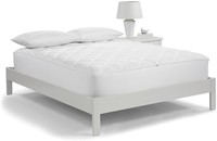 Serta 舒达 超舒适纤维填充冷却床垫套,大号双人床,白色