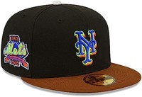 NEW ERA 纽亦华 NY 纽约大都会队 59FIFTY 姜饼 40 周年纪念补丁库珀斯敦棒球帽,帽子