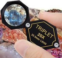 prime会员：20 倍放大镜珠宝放大镜三重镜头 20.5 毫米光学玻璃口袋宝石放大工具