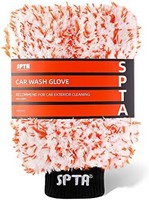 SPTA 超細纖維洗車手套,1 件汽車海綿手套,柔軟的毛絨布