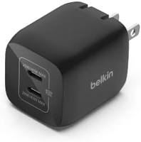 belkin 貝爾金 45W 雙 USB-C 壁式充電器,快速充電功率輸出 3.0,采用 GaN 技術