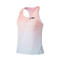 LI-NING 李寧 跑步比賽服女士跑步系列夏季修身女裝上衣針織運動服