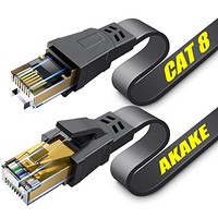 CAT 8 以太網電纜,10M 重型高速平面互聯網網絡線,專業 LAN 線,26AWG,2000Mhz 40Gbps