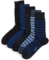 Falke Socken Happy Box 棉质男式加固袜子 无图案 透气 薄 条纹素色 礼盒装 5 双