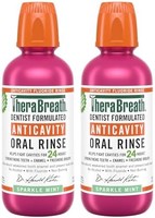 TheraBreath 24 小时*牙龈*方口腔冲洗液 Healthy Smile Oral Rinse 16 Fl Oz (Pack of 2)